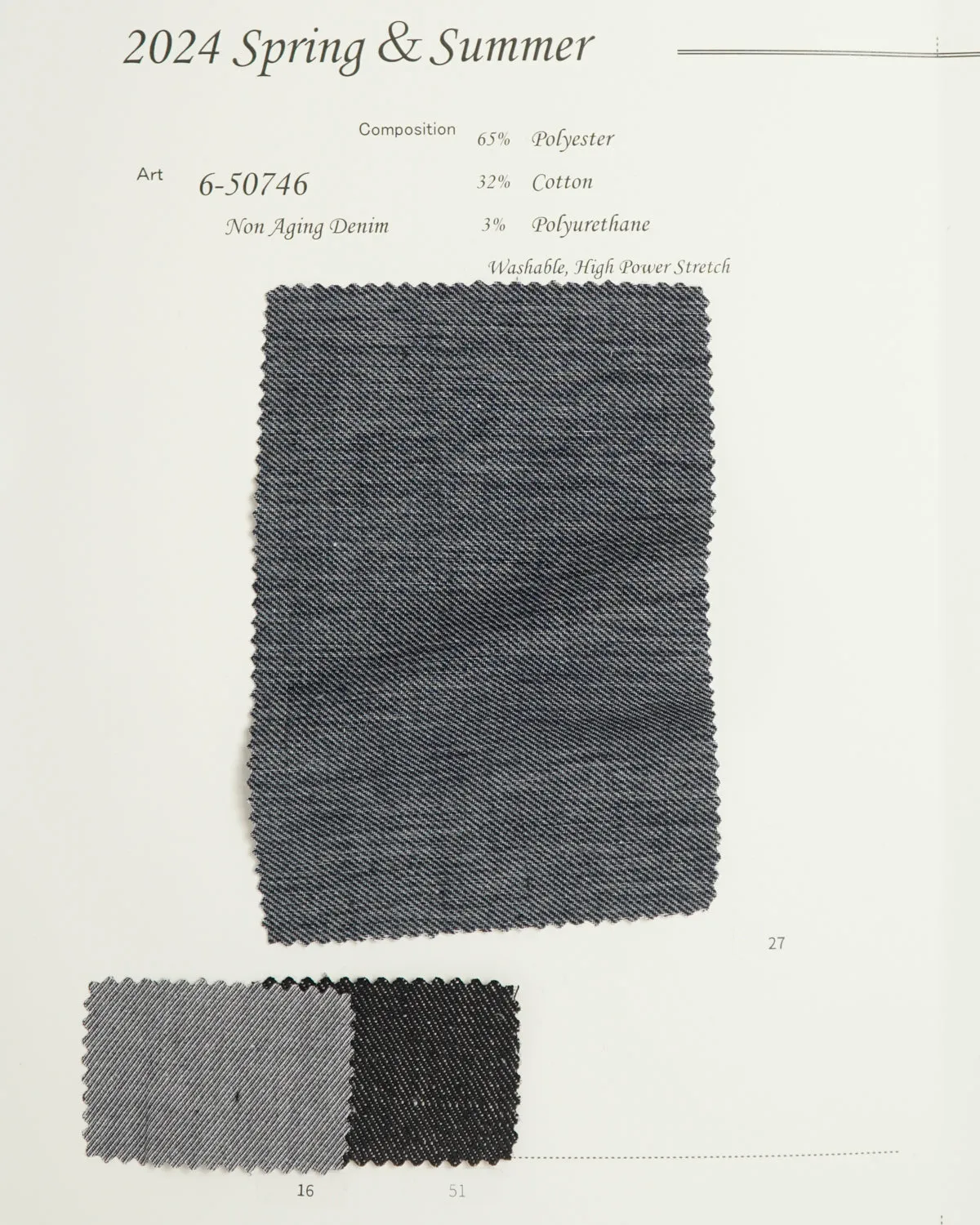 6-50746 [Top Pick] Non Aging Power Stretch Denim