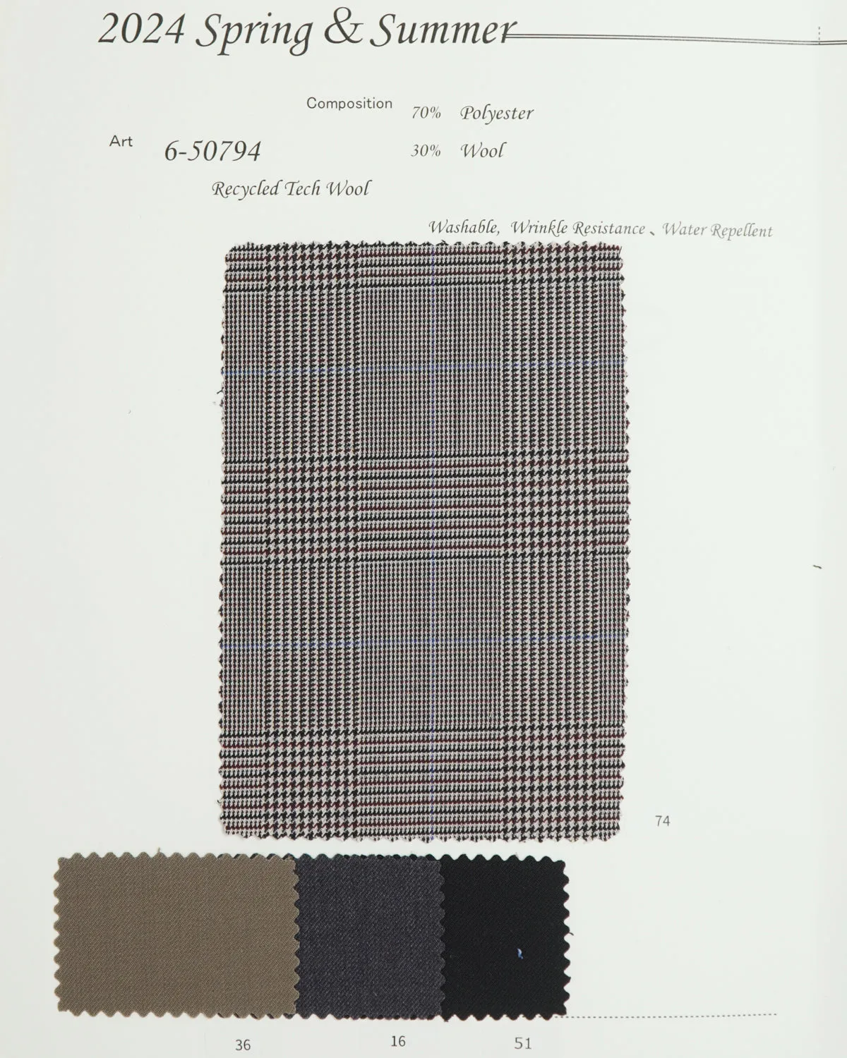6-50794 Water Repellent Recycled Tech Wool