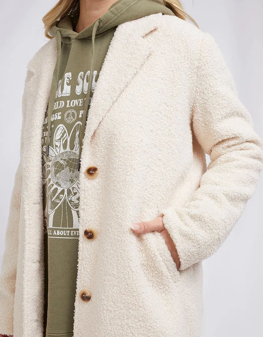 All About Eve Francesca Teddy Coat - Vintage White