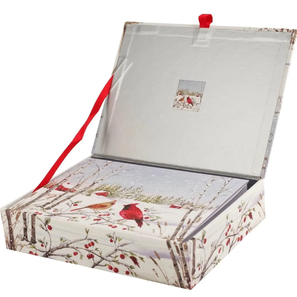 Cardinals in Winter Deluxe Boxed Holiday Cards