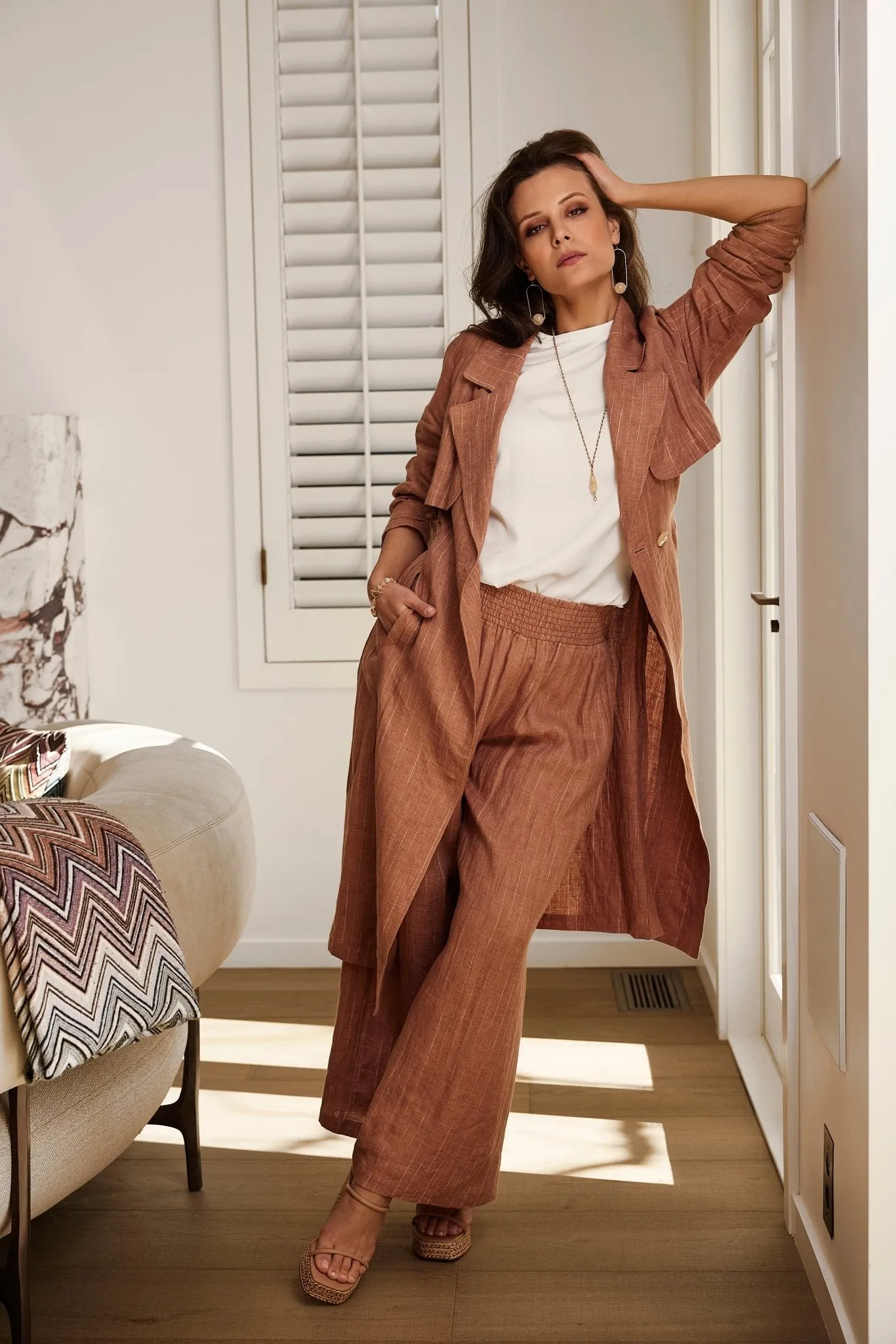 Chianti Pant | Caramel Stripe