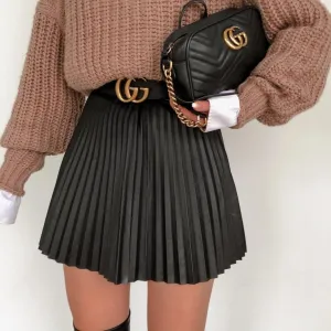 Donna – Draped Pleated Knitted Mini Skirt