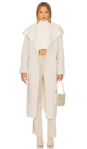 Ena Pelly Reversible Faux Fur Coat in Ivory