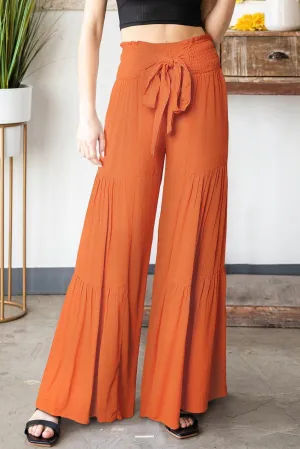 Extrovert Tie Waist Tiered High Waisted Culottes