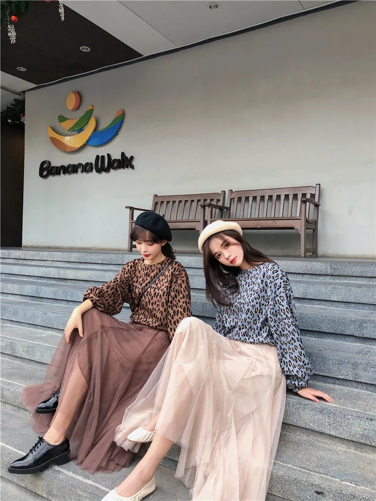 Four Seasons Mesh Skirt Korean Pleated Tutu Skirt