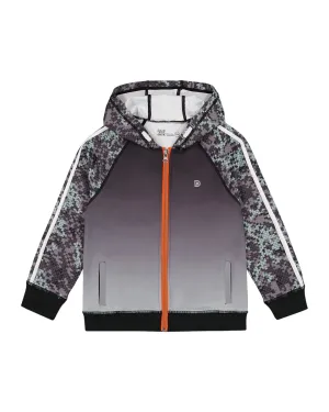Full Zip Athletic Hoodie Pixelated Grey