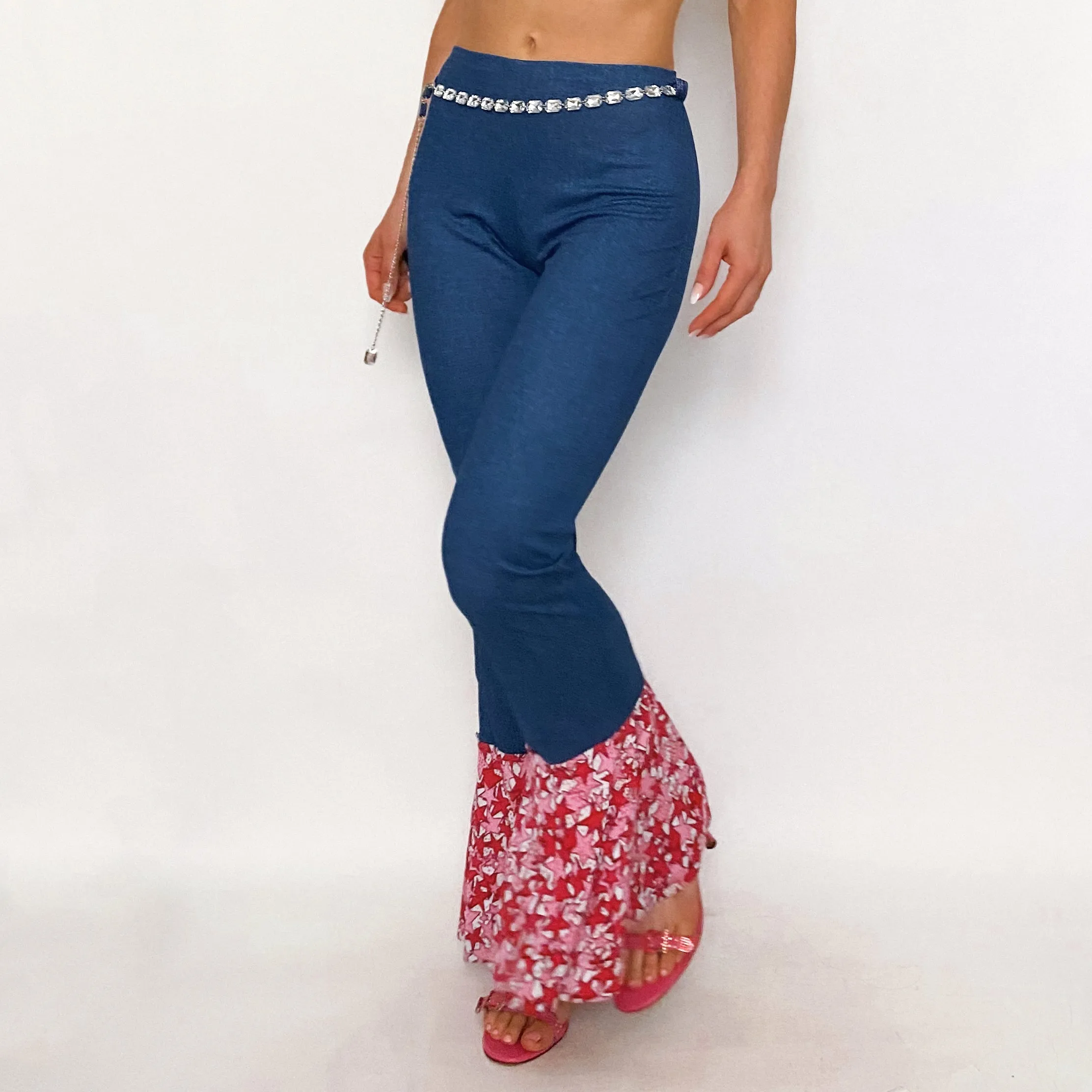 Funky Star Print Flare Pants