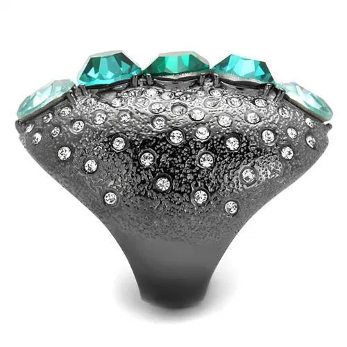 Gun Stainless Steel Ring Top GRD Crystal Multi TK2698 for Women Style Light
