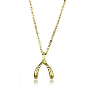 IP Gold(Ion Plating) Stainless Steel Chain Pendant with No Stone for Women Style TK2528