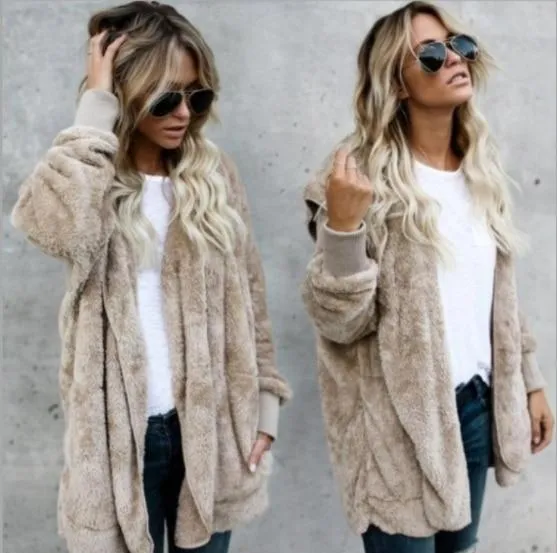 Long Sides Both Side Faux Fur Coat