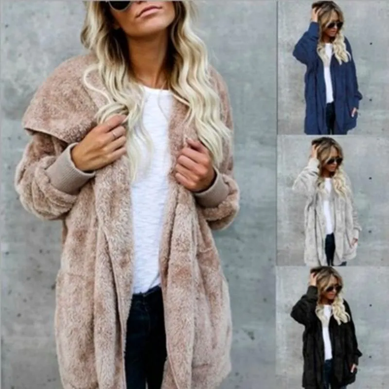 Long Sides Both Side Faux Fur Coat