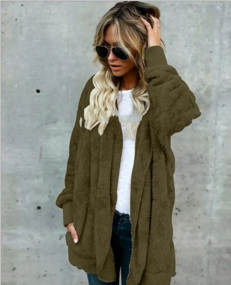 Long Sides Both Side Faux Fur Coat