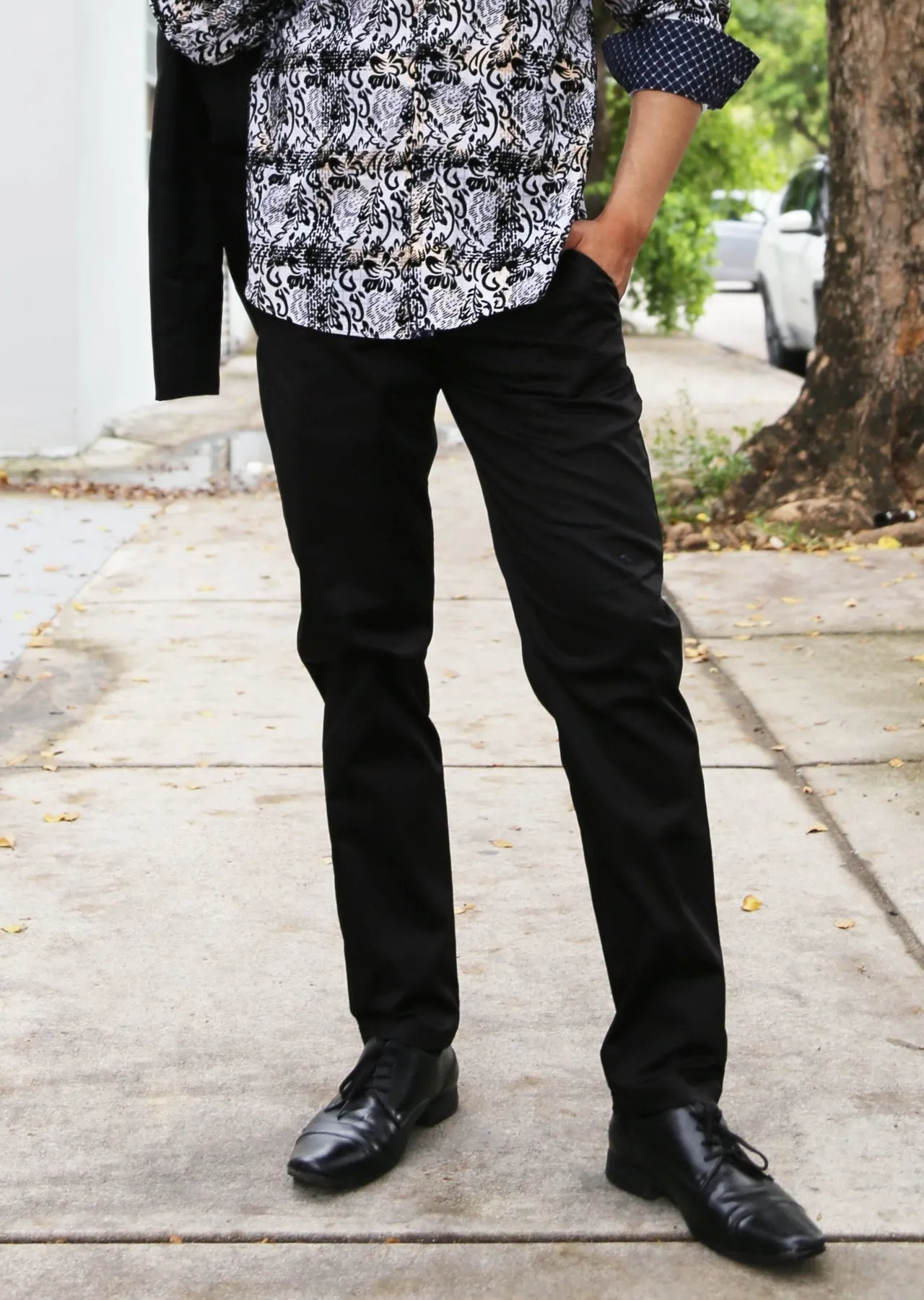 Men's Dress Pants Modern Fit European Design | 183122 | Black, Navy, White