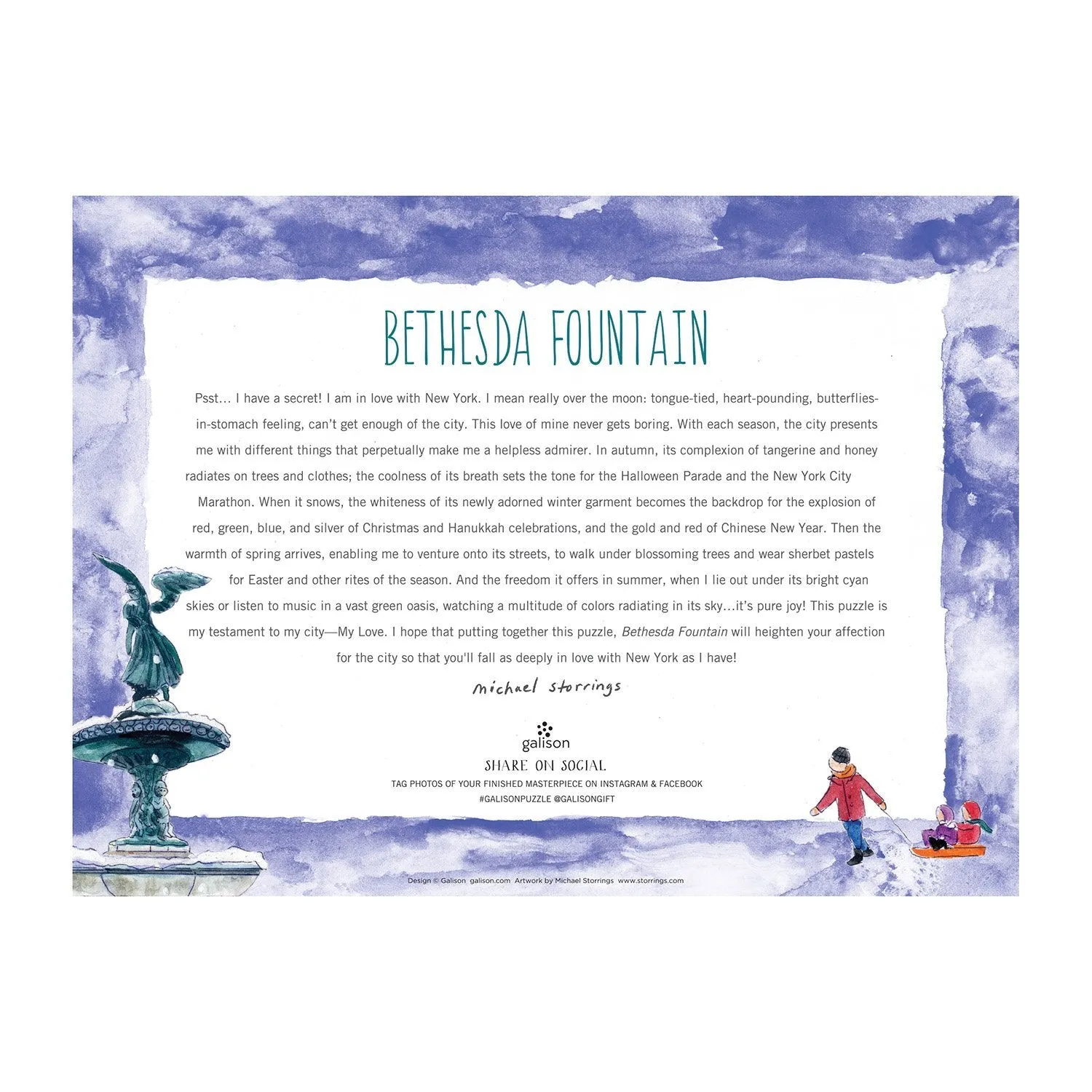Michael Storrings Bethesda Fountain 1000 Piece Jigsaw Puzzle