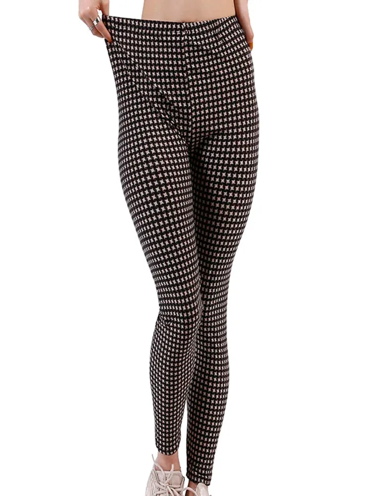 Plaid Leggings Women Pants Push Up Leggings Fashion Fitness Leggins Gym Sporting High Waist Trousers