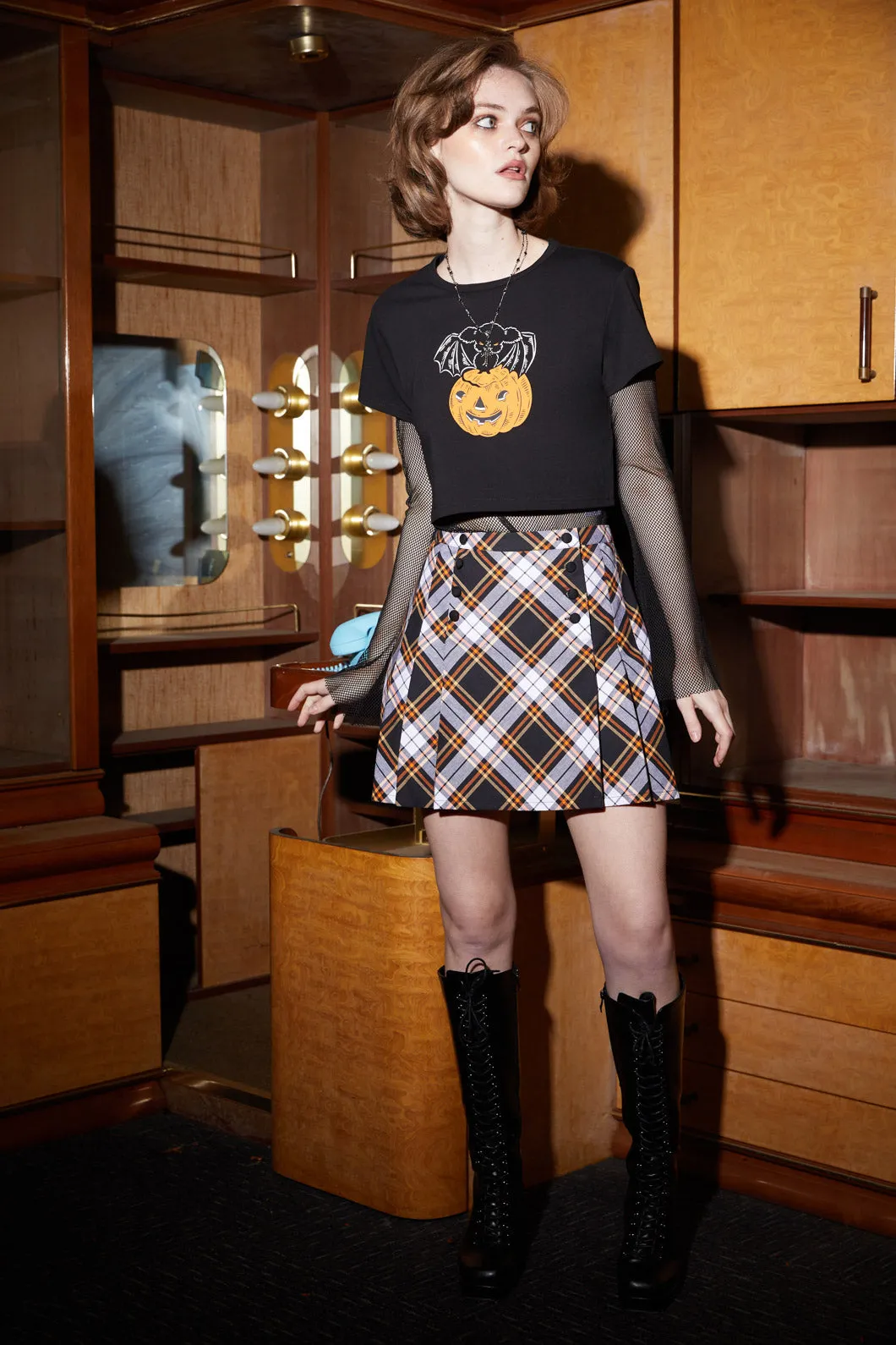 Pumpkin Tartan Skirt