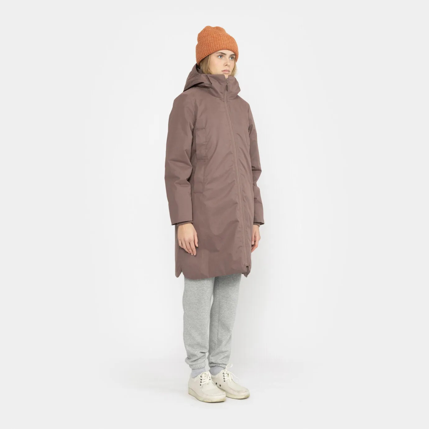 SELFHOOD | 77289 Hooded Coat | Dust Purple