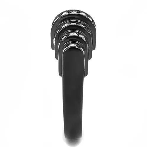 Stainless Steel Ring Top GRD Crystal Clear TK3167 for Women Style BlackIon