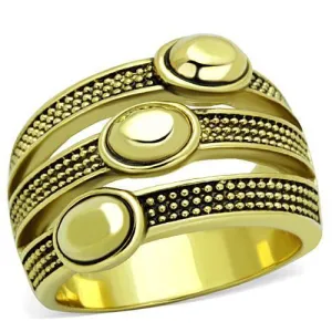 Steel Ring Epoxy Jet TK1718 for Women Style Plating