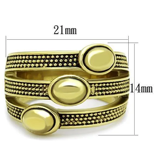 Steel Ring Epoxy Jet TK1718 for Women Style Plating