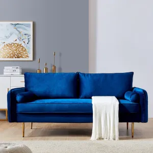 TFC&H Co. Velvet Fabric Sofa w/ Pocket - 71‘’Blue- Ships from The US