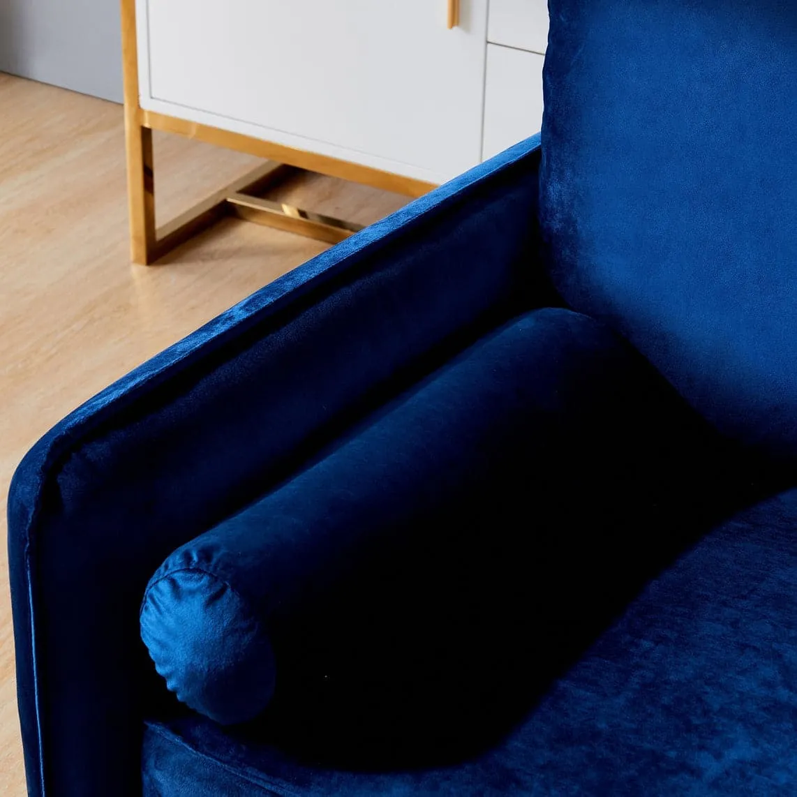 TFC&H Co. Velvet Fabric Sofa w/ Pocket - 71‘’Blue- Ships from The US