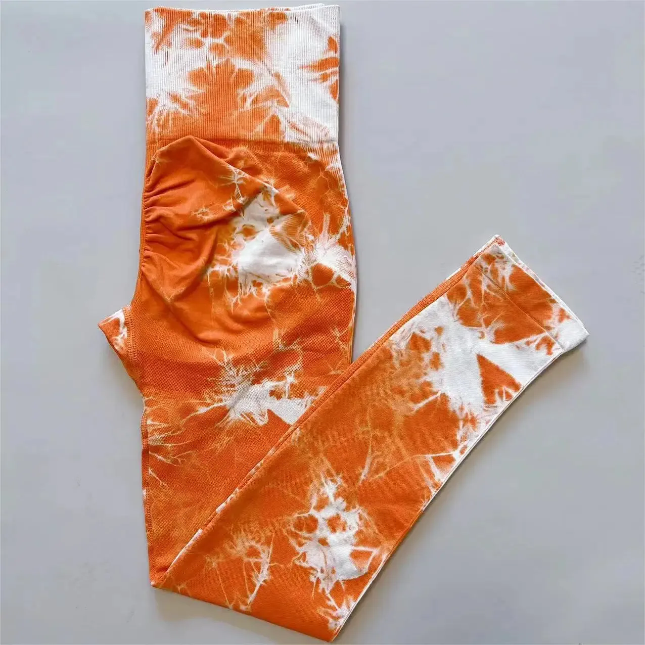 Trendy Seamless Yoga Scrunch Tie Dye Leggings