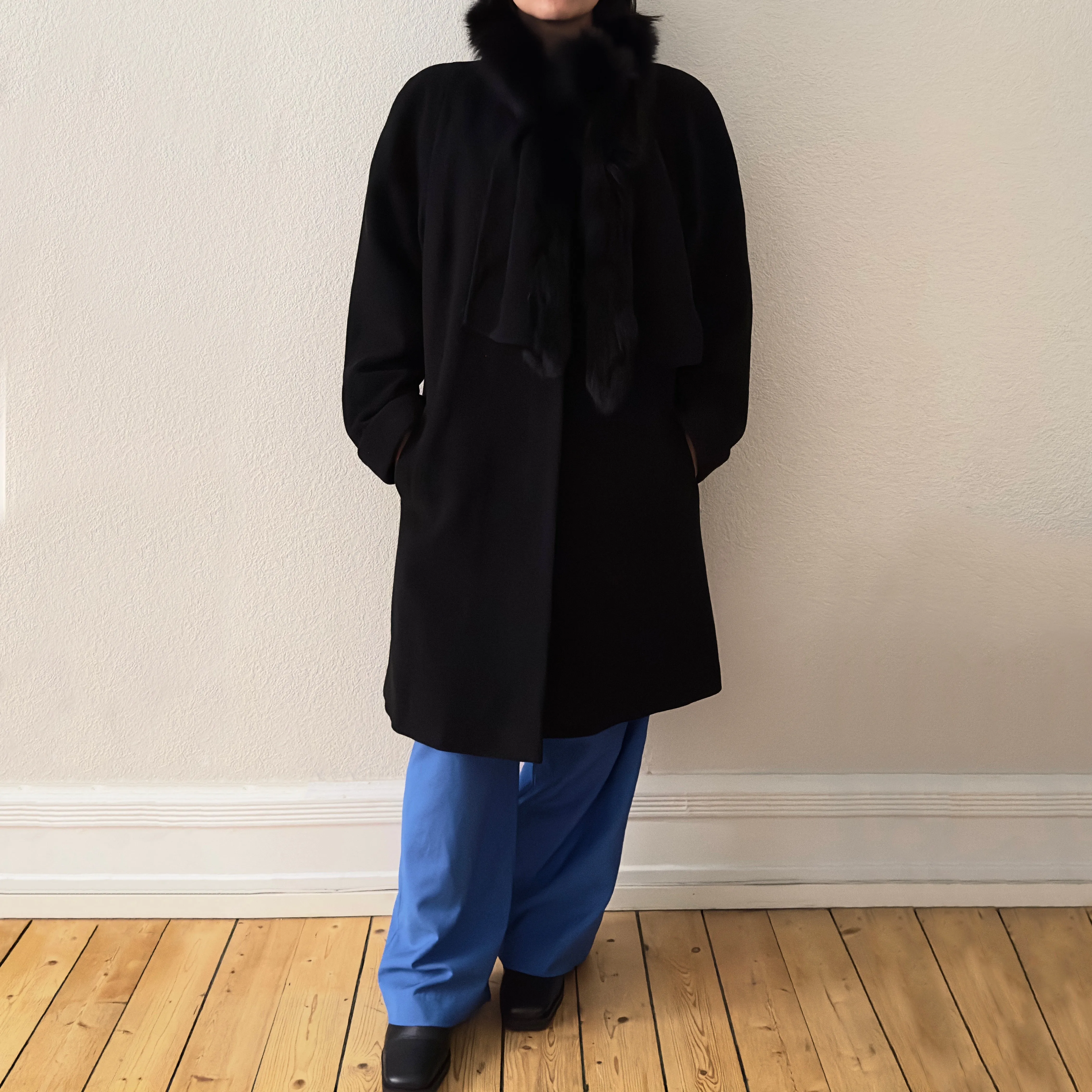 Vintage Wool Cashmere Scarf Coat, size M-L