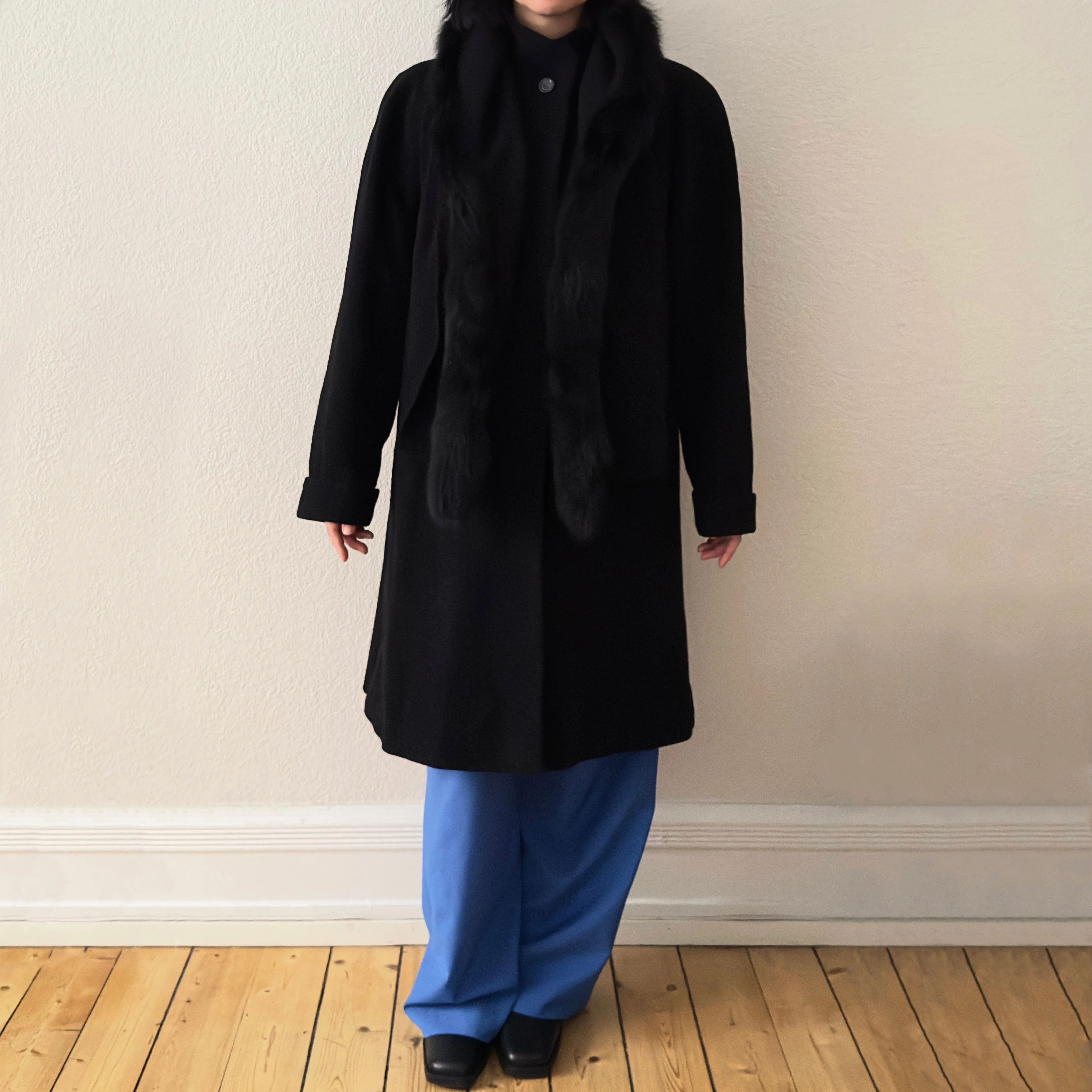 Vintage Wool Cashmere Scarf Coat, size M-L