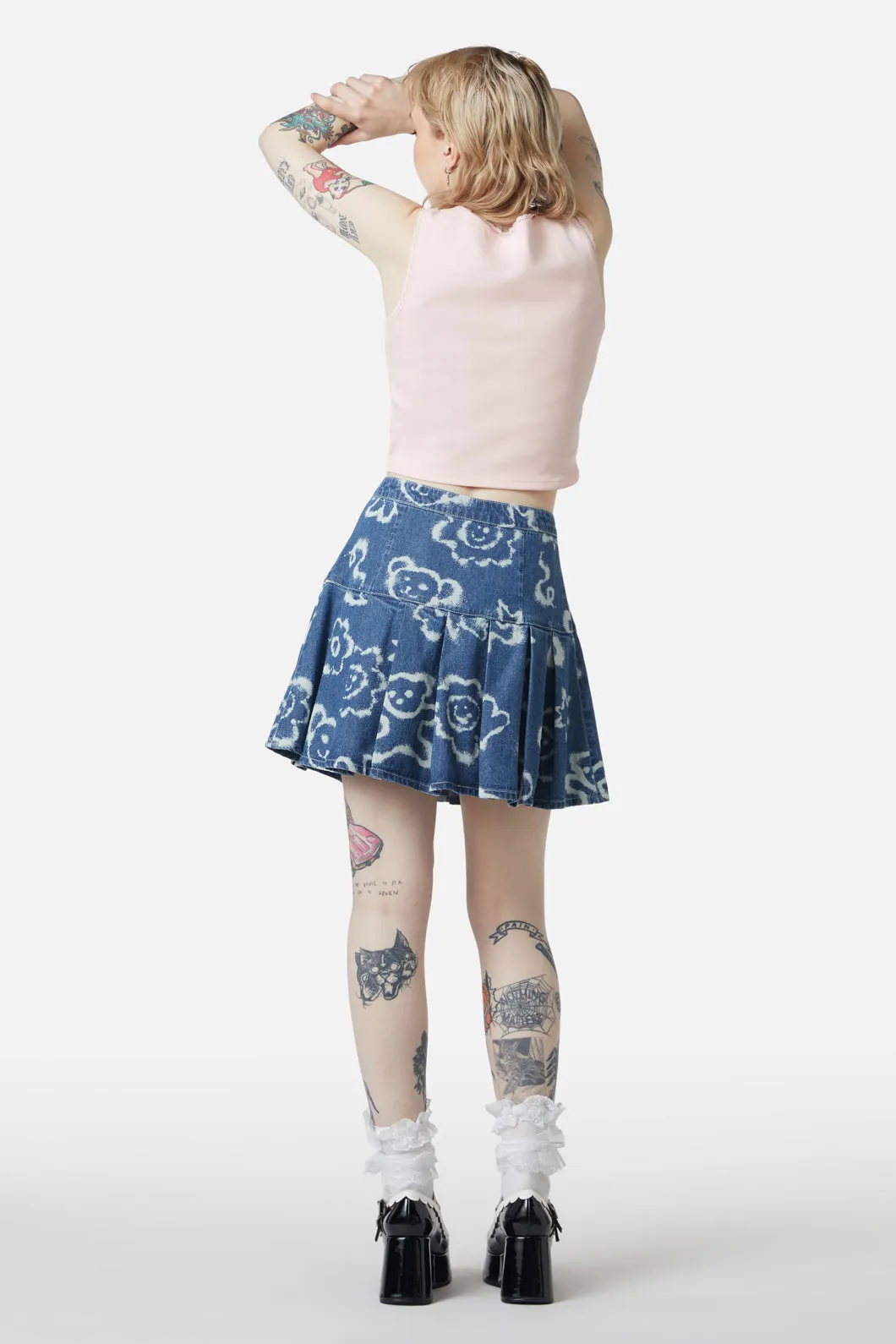 White Out Denim Skirt