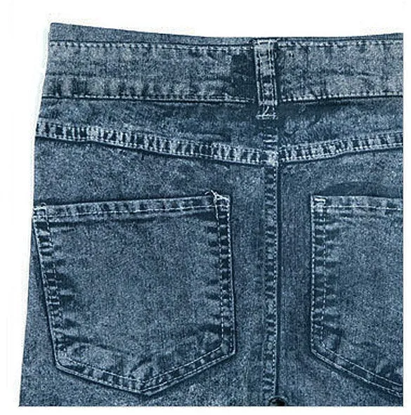 Women's Spring/Autumn Elastic Mid-Waist Slim Imitation Jeans Leggins