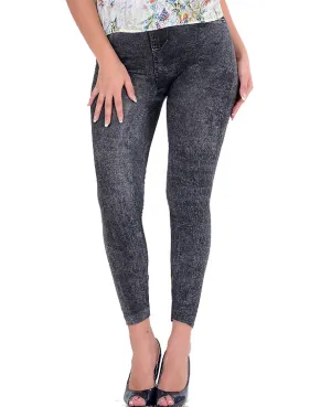 Women's Spring/Autumn Elastic Mid-Waist Slim Imitation Jeans Leggins