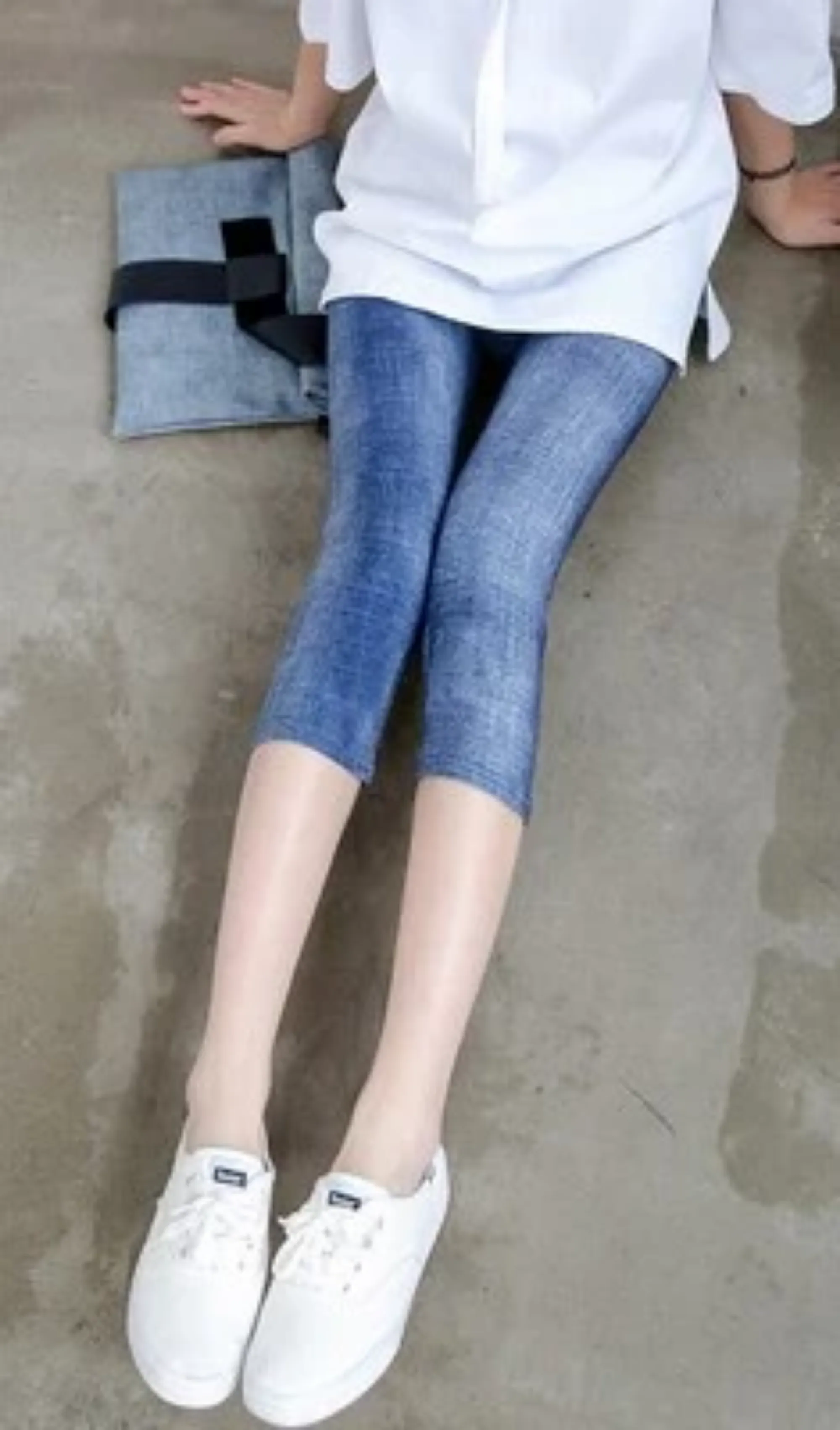 Women's Summer Polyester High-Waist Crop Leggings With Print