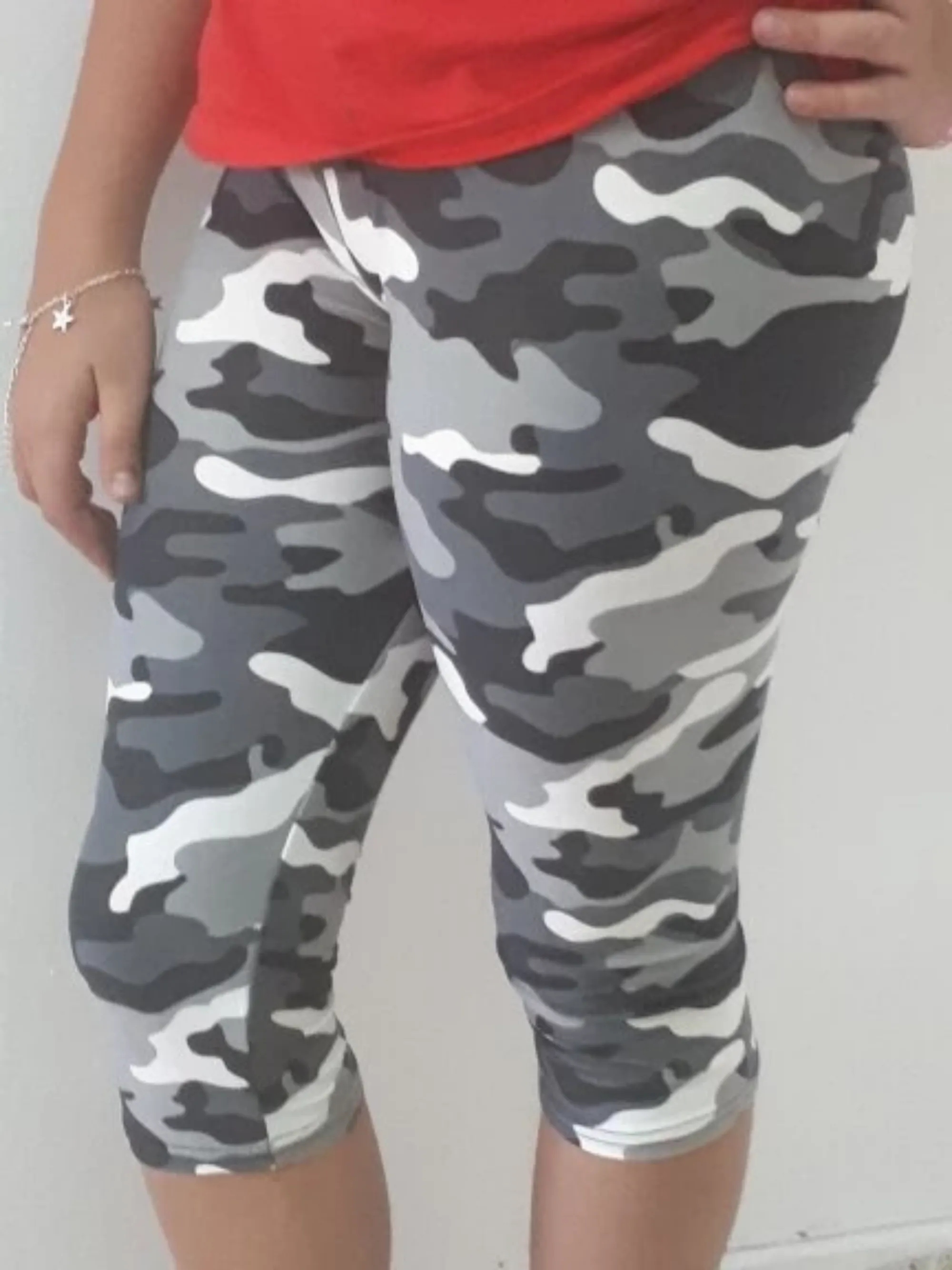 Women's Summer Polyester High-Waist Crop Leggings With Print