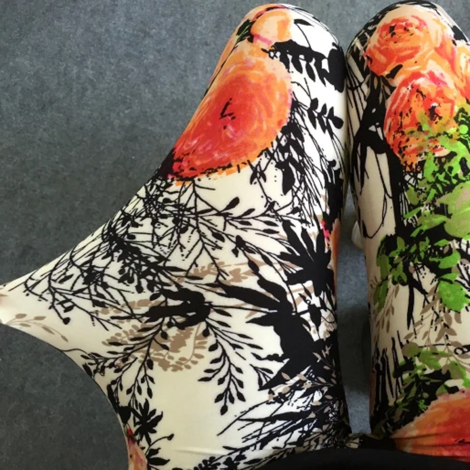Women's Summer Polyester High-Waist Crop Leggings With Print