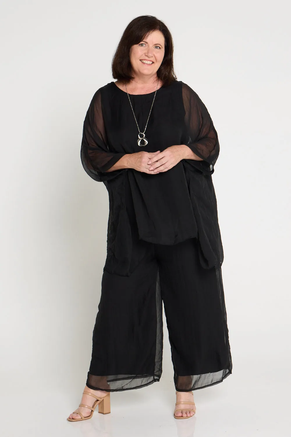 Zamira Chiffon Pants - Black